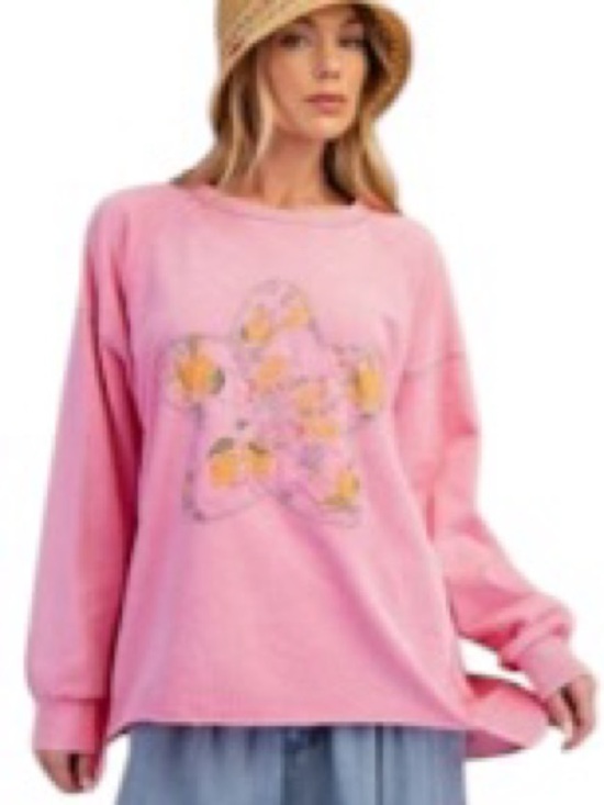 easel Tops - 165:  EASEL NWT PULLOVER PINK FREESIA (H29)